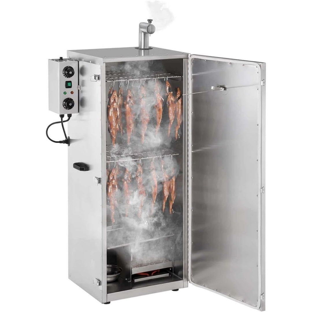 Royal Catering RC- Raeucherofen 147 L 8 Roste Smoker Raeucherschrank Raeucherofen edelstahl