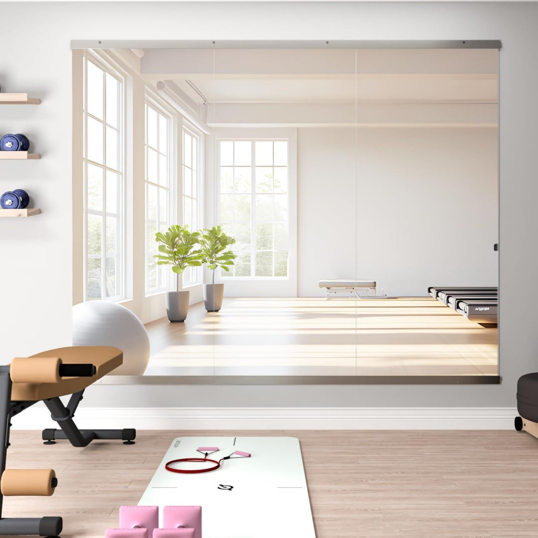 Gym Spiegel 144,5 x 60 cm 3PCS 144 Wandspiegel in voller Laenge fuer Yoga