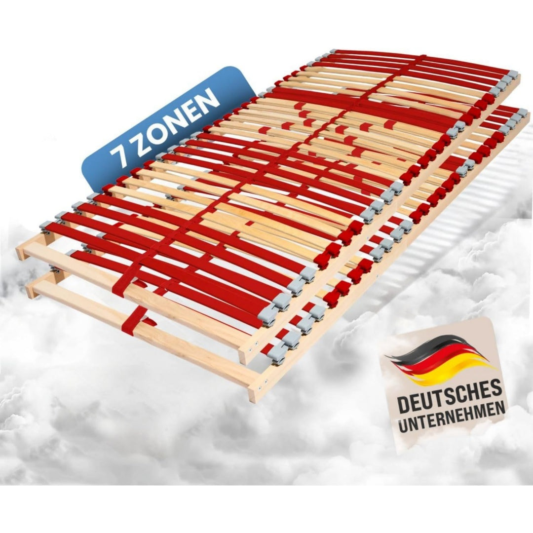 Coemo 2er Set Lattenrost Ruby NV 7-Zonen 28 Leisten Haertegrad Schwarz 90x200 cm Fuer alle Matratzenarten Schlaftypen
