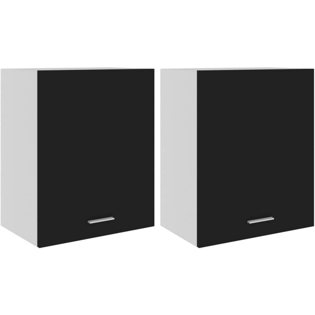 Haengeschraenke 2 STK. Holzwerkstoff Schwarz 50x31x60 cm Kueche Schrank Einbaukueche