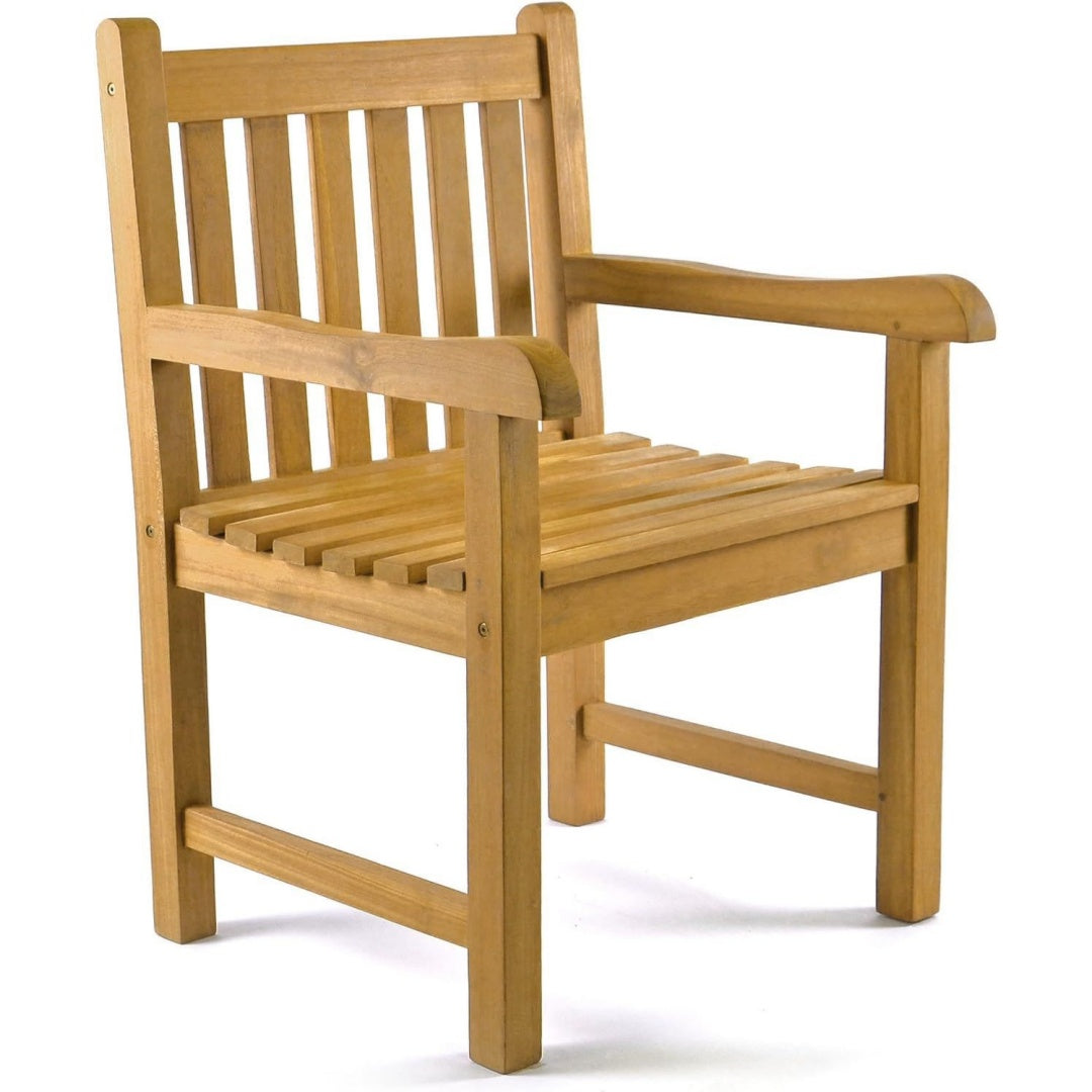 Gartenstuhl Sylt massiv behandelt Massives Teakholz Braun holz 91x60x62cm handgefertigt mehrfach geschliffen